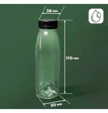 Пляшка 300мл кругла PET d-38