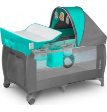 Ліжечко-манеж Lionelo SVEN PLUS TURQUOISE / GREY
