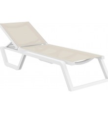 Шезлонг Siesta Rio, біло-бежевий