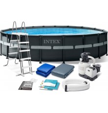 Басейн каркасний 11в1 INTEX 26330, 549 см - графітовий