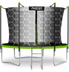 Батут Neo-Sport з внутрішньою сіткою 8 футів 252 см чорно-зелений