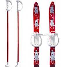 Дитячі лижі з палицями 70 см MARMAT Red