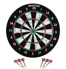 Дартс 2в1 двосторонній 45 см + 6 дротиків MASTER