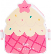 Ланч-бокс дитячий TS Kitchen зі столовими приладами Cake 20 х 18 х 8 см, рожевий