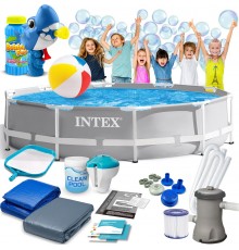 Басейн каркасний 15в1 INTEX 26702, 305 х 76 см + машина для створення бульбашок