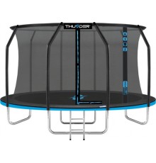 Батут THUNDER INSIDE ELITE з внутрішньою сіткою 12 футів 374 см чорно-блакитний