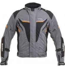 Чоловіча мото-куртка W-TEC Brandon - розмір S, чорно-сіро-оранжева