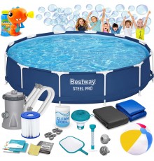 Басейн каркасний 16в1 Bestway 56681 366 x 76 см + машина для створення бульбашок
