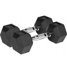 Гантелі чавунні прогумовані HEX ​​2х5 кг REBEL ACTIVE