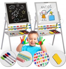 Крейдяна дошка магнітна поворотна Ricokids сіра