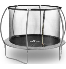 Батут Gymrex GR-TR02 з внутрішньою сіткою 10 футів 305 см чорно-сірий