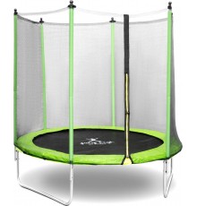 Батут Gymrex GR-TR03 з зовнішньою сіткою 8 футів 244 см чорно-зелений