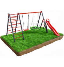 Садова гойдалка з гніздом лелеки, драбиною та гіркою K-Sport KSOZ015DJZ (4/4)