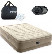 Матрац надувний Intex 64428ND 203x152x46 см бежевий + насос