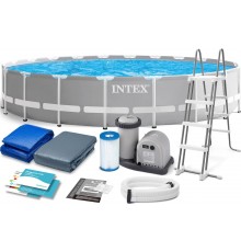 Басейн каркасний 12в1 INTEX 26756, 610 х 132 см, сірий