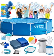Басейн каркасний 15в1 INTEX 28202, 305 х 76 см + машина для створення бульбашок