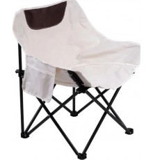 Стілець туристичний складаний 44 х 44 х 70 см зі сталевим каркасом, бежевий