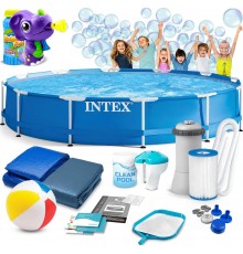 Басейн каркасний 16в1 INTEX 28212, 366 x 76 см + машина для створення бульбашок