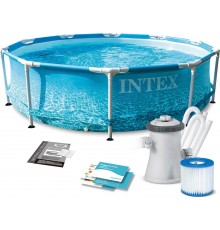 Басейн каркасний 10в1 INTEX 28208, 305 х 76 см (морський принт)