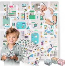 Килимок-пазл 120 x 120 см з фігурками Nukido Маленьке місто
