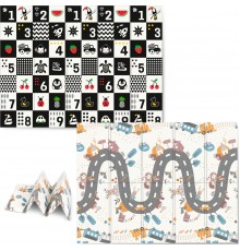 Килимок розкладний дитячий 200 x 150 x 1 см Nukido NK-341 Потяг-Цифри