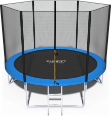 Батут Funfit 846 з зовнішньою сіткою 10 футів 312 см синій