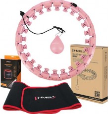 Набір обруч з вагою HMS HHW01 рожевий + пояс HMS BR163 червоний