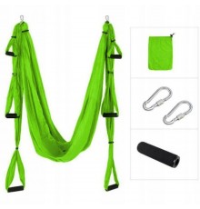 Гамак для повітряної йоги з кріпленням MASTER 250 x 150 см - зелений