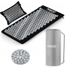 Акупунктурний килимок Neo-Sport NS-903 чорно-сріблястий