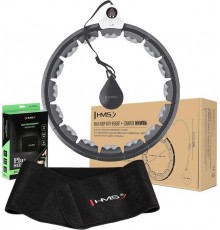 КОМПЛЕКТ HULA HOOP HHW06 ЧОРНИЙ З ГРАВІТАЦІЙНИМ М'ЯЧЕМ ТА ЛІЧИЛЬНИКОМ HMS + ПІДТРИМКА НА ТАЛІЮ BR163 ЧОРНИЙ ПЛЮС РОЗМІР