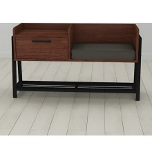 Банкетка із тумбочкою Ferrum-decor Бланка 540x1000x320 метал Чорний ДСП Венге 16 мм (FRD-105310)