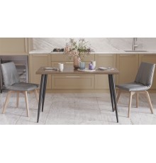 Кухонний стіл Марсель 50 Ferrum-decor 75x120x60 Чорний метал ДСП Дуб Сонома Трюфель 32 мм (FRD-106699)