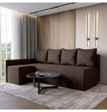 Кутовий диван ортопедичний iSmart MORRO Maxi єврокнижка 205x149 см (матрац Light) темно-коричневий Laura 8 (ISM-051347)