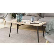 Стіл журнальний Монтана Ferrum-decor 45x100x50 Чорний метал ДСП Дуб Сан-Марино 16 мм (FRD-106716)