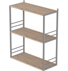 Книжкова полиця універсальна Ferrum-decor Стім 2 74x63x26 сірий ДСП Дуб Сан-Марино 16мм (FRD-104116)