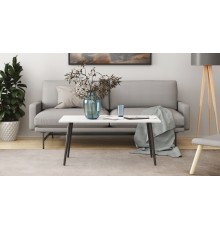 Стіл журнальний Монтана Ferrum-decor 45x100x50 Чорний метал ДСП Білий 16 мм (FRD-106717)