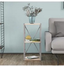 Етажерка 3/34 Ferrum-decor Серії Конект 73x34x28 сірий ДСП Дуб Сан-Марино 16мм (FRD-104302)