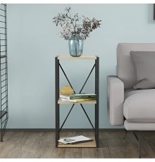 Етажерка 3/34 Ferrum-decor Серії Конект 73x34x28 чорний ДСП Дуб Сонома 16мм (FRD-104292)