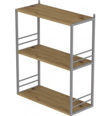 Книжкова полиця універсальна Ferrum-decor Стім 2 74x63x26 сірий ДСП Дуб Артізан 16мм (FRD-104117)