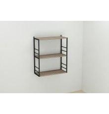 Книжкова полиця універсальна Ferrum-decor Стим 2 74x63x26 чорний ДСП Дуб Сонома Трюфель 16мм (FRD-104107)