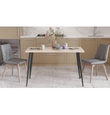 Кухонний стіл Марсель 50 Ferrum-decor 75x120x60 Чорний метал ДСП Дуб Сан-Марино 32 мм (FRD-106700)