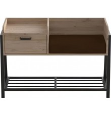 Банкетка із тумбочкою Ferrum-decor Бланка 540x1000x320 метал Чорний ДСП Дуб Сан-Марино 16 мм (FRD-103025)