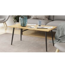 Стіл журнальний Монтана Ferrum-decor 45x100x50 Чорний метал ДСП Дуб Артізан 16 мм (FRD-106718)