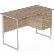 Комп'ютерний стіл Ferrum-decor Гаррі 75x120x70 білий ДСП Дуб Сан-Марино 16мм (FRD-101004)