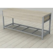 Банкетка з ящиком Ferrum-decor Дрейк 2 550x1200x400 метал Сірий ДСП Сонома 16 мм (FRD-103083)