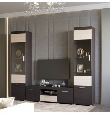 Вітальня Еверест Британія Комплект 7 (3 елементи) венге + дуб молочний (DTM-2504)