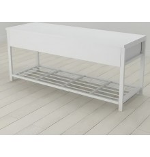 Банкетка з ящиком Ferrum-decor Дрейк 2 550x1200x400 метал Білий ДСП Біле 16 мм (FRD-103073)