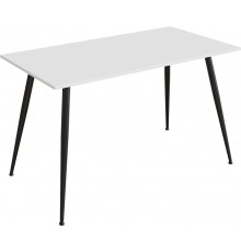 Кухонний стіл Марсель 40 Ferrum-decor 75x120x60 Чорний метал ДСП Білий 16 мм (FRD-106759)