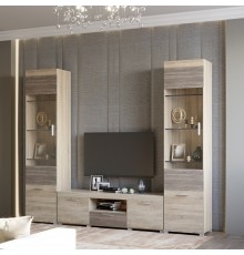 Вітальня Еверест Британія Комплект 7 (3 елементи) сонома + трюфель (DTM-2505)