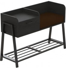 Банкетка із тумбочкою Ferrum-decor Бланка 540x1000x320 метал Чорний ДСП Сосна Кембра 16 мм (FRD-103026)